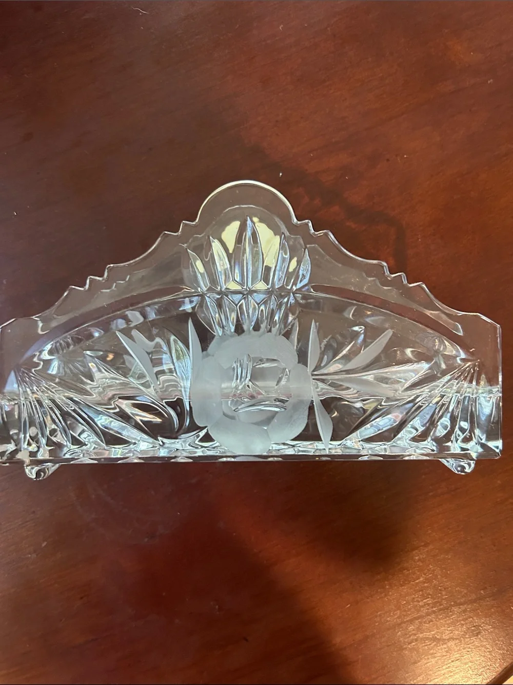 Crystal Napkin Holder in Clear Glass